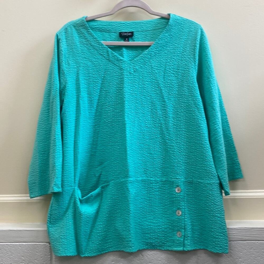 Toofan women’s size medium green tunic top